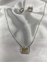 Set rectangular canary topaz